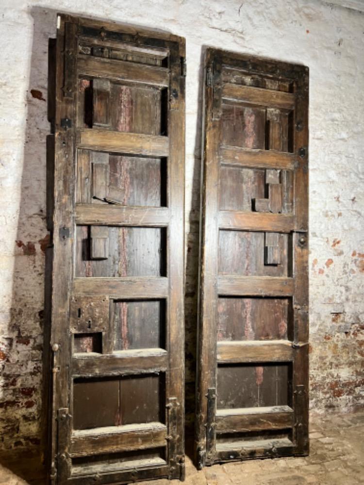 18th century doors, primitive wood and ironwork, origin France
