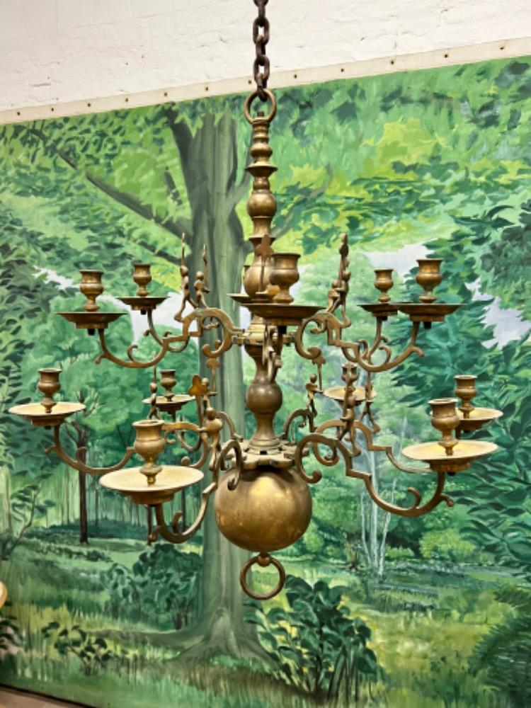 Bronze chandelier, early 20th century 