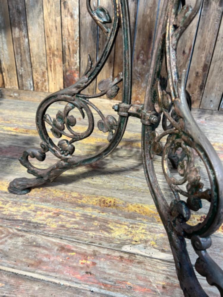 Cast iron pedestal tables, early 20th century