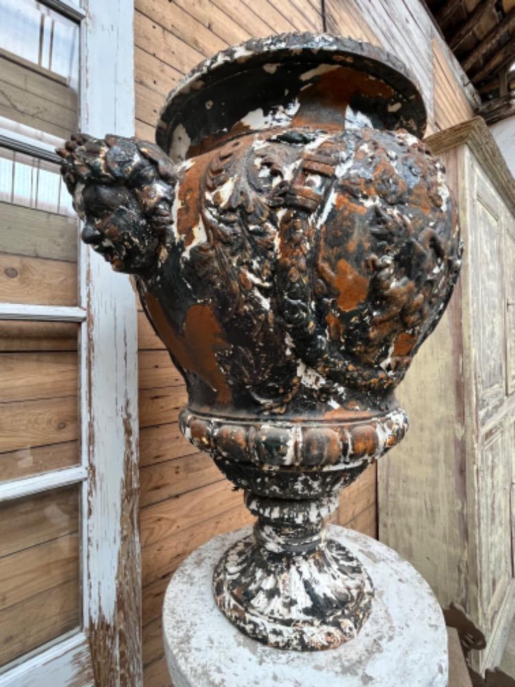 Cast iron vase, late 19th century 