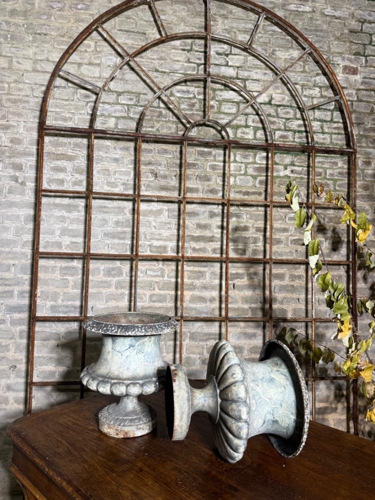 PAIR OF CAST IRON VASES, 19th CENTURY