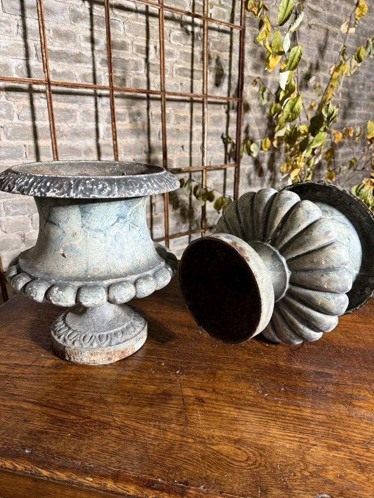 PAIR OF CAST IRON VASES, 19th CENTURY