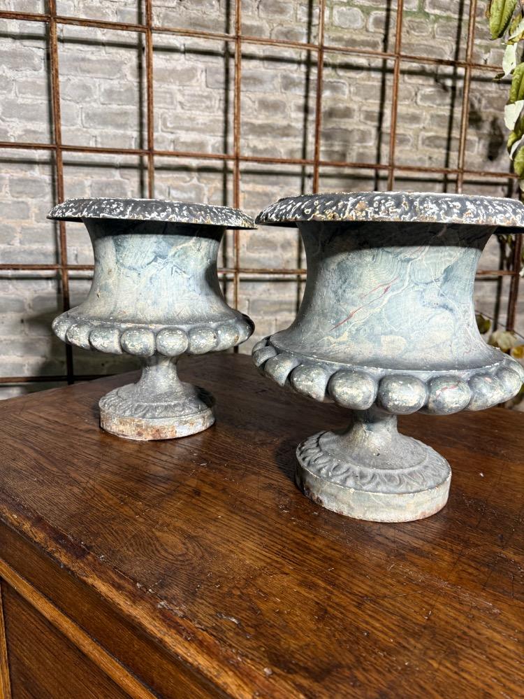 PAIR OF CAST IRON VASES, 19th CENTURY