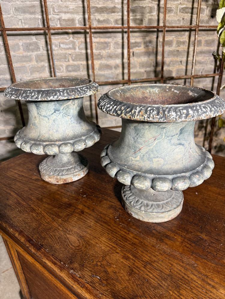 PAIR OF CAST IRON VASES, 19th CENTURY