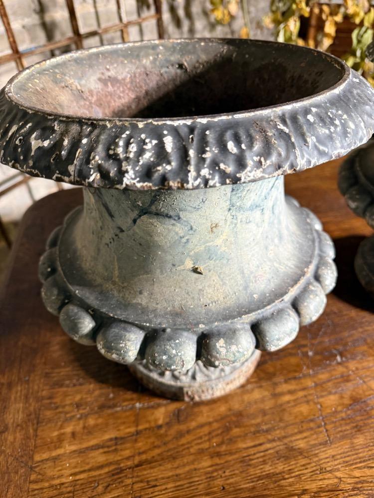 PAIR OF CAST IRON VASES, 19th CENTURY