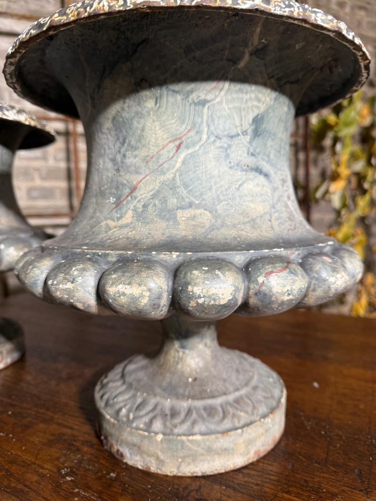 PAIR OF CAST IRON VASES, 19th CENTURY