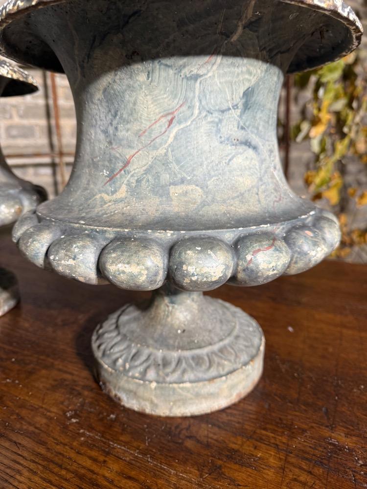 PAIR OF CAST IRON VASES, 19th CENTURY