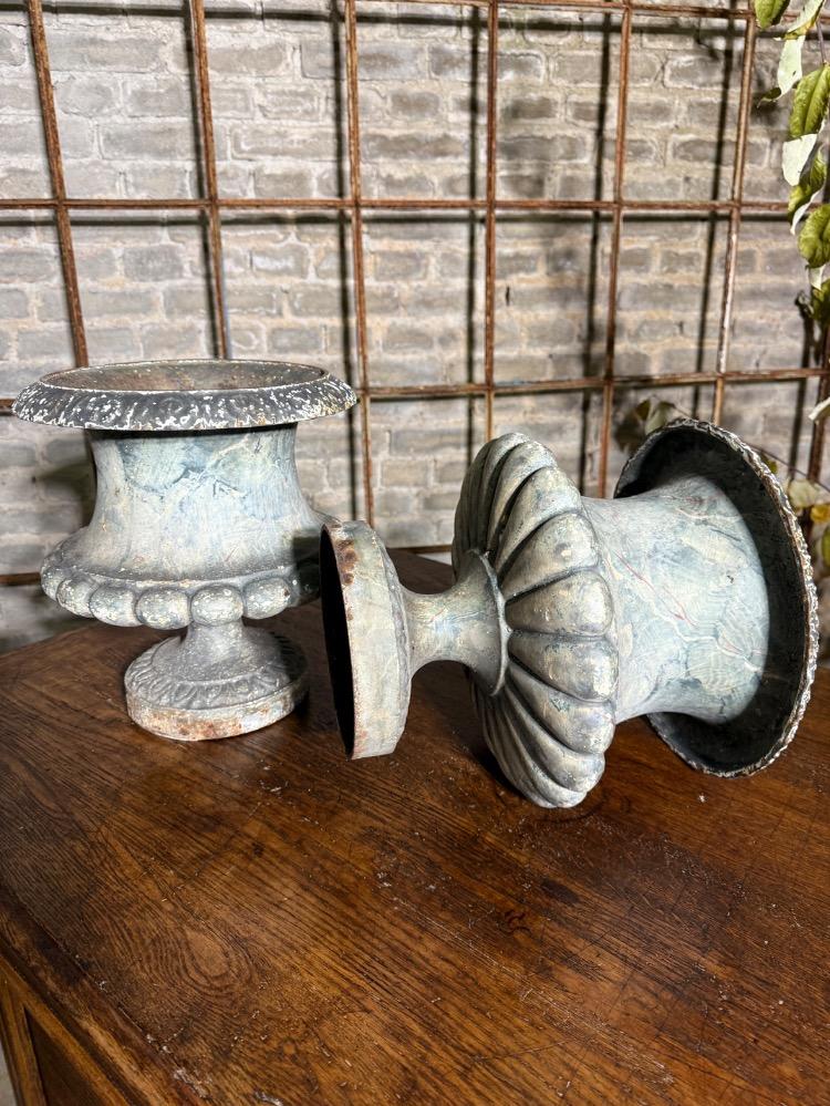 PAIR OF CAST IRON VASES, 19th CENTURY