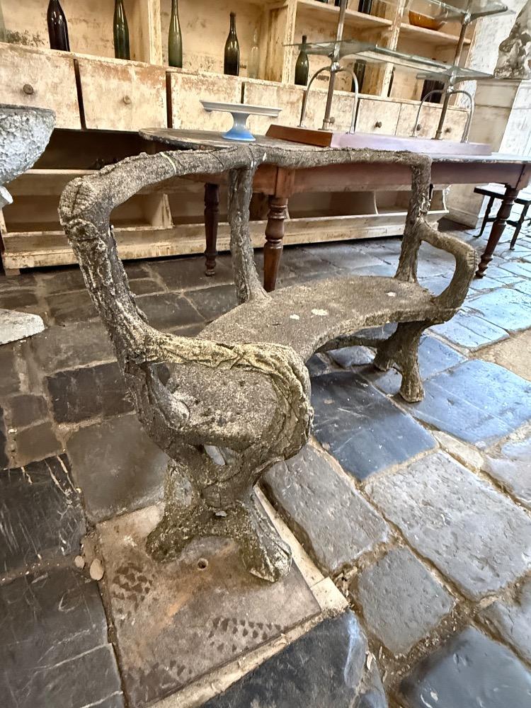 CONCRETE GARDEN BENCH, MID-20TH CENTURY