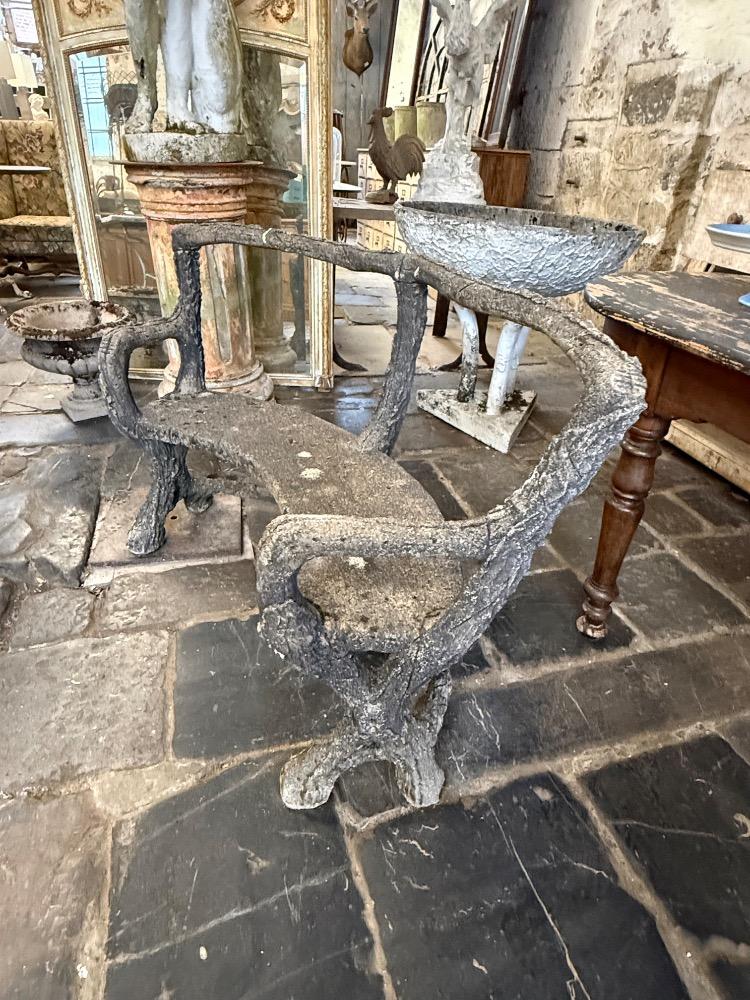 CONCRETE GARDEN BENCH, MID-20TH CENTURY