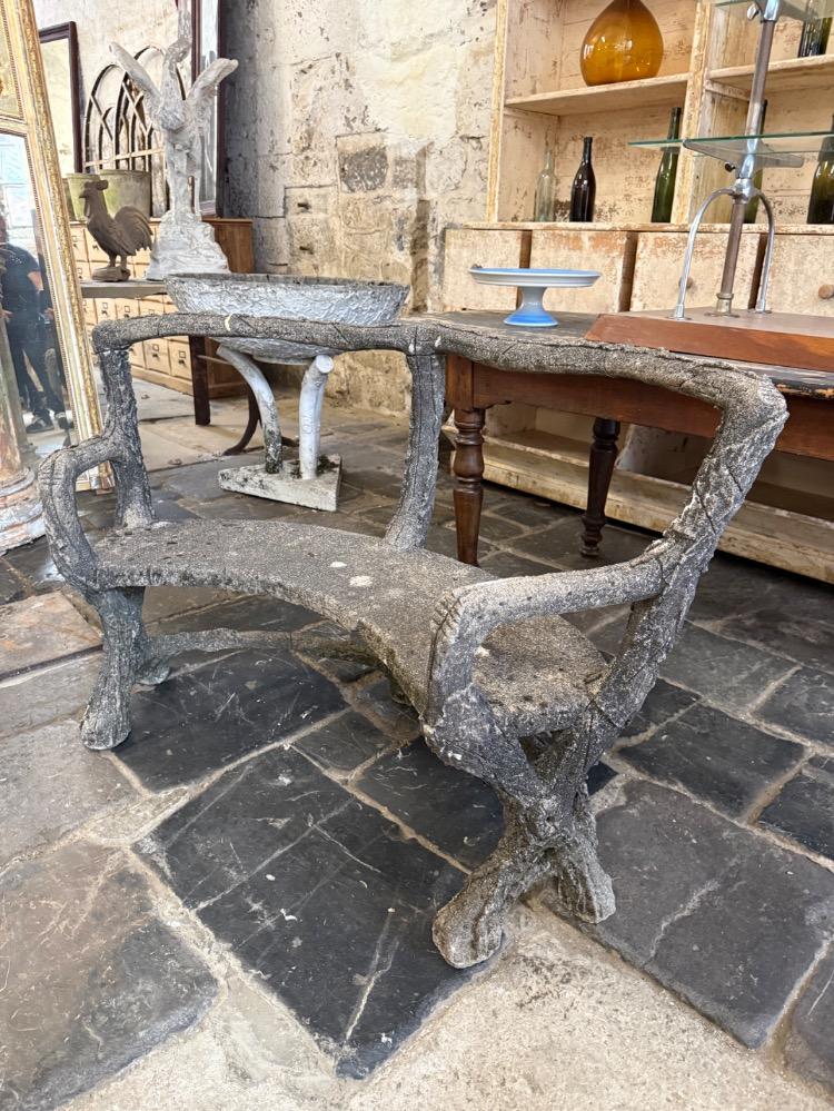 CONCRETE GARDEN BENCH, MID-20TH CENTURY