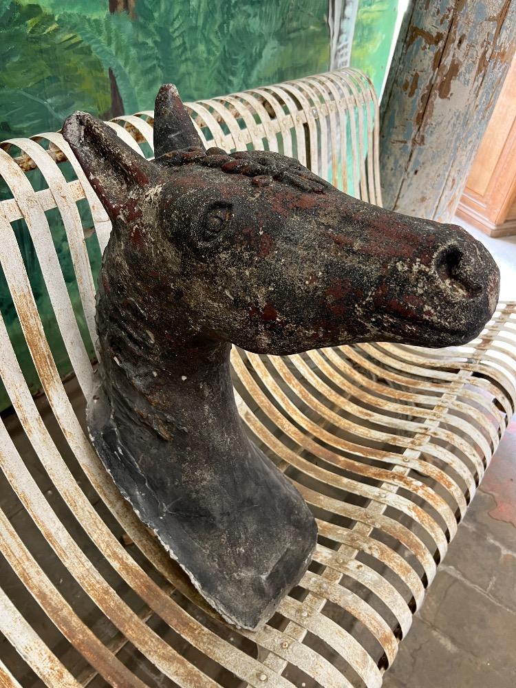 Concrete horse head, early 20th century 