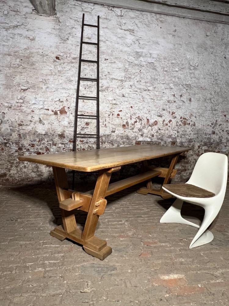 Constructivist oak table, mid-20th century 