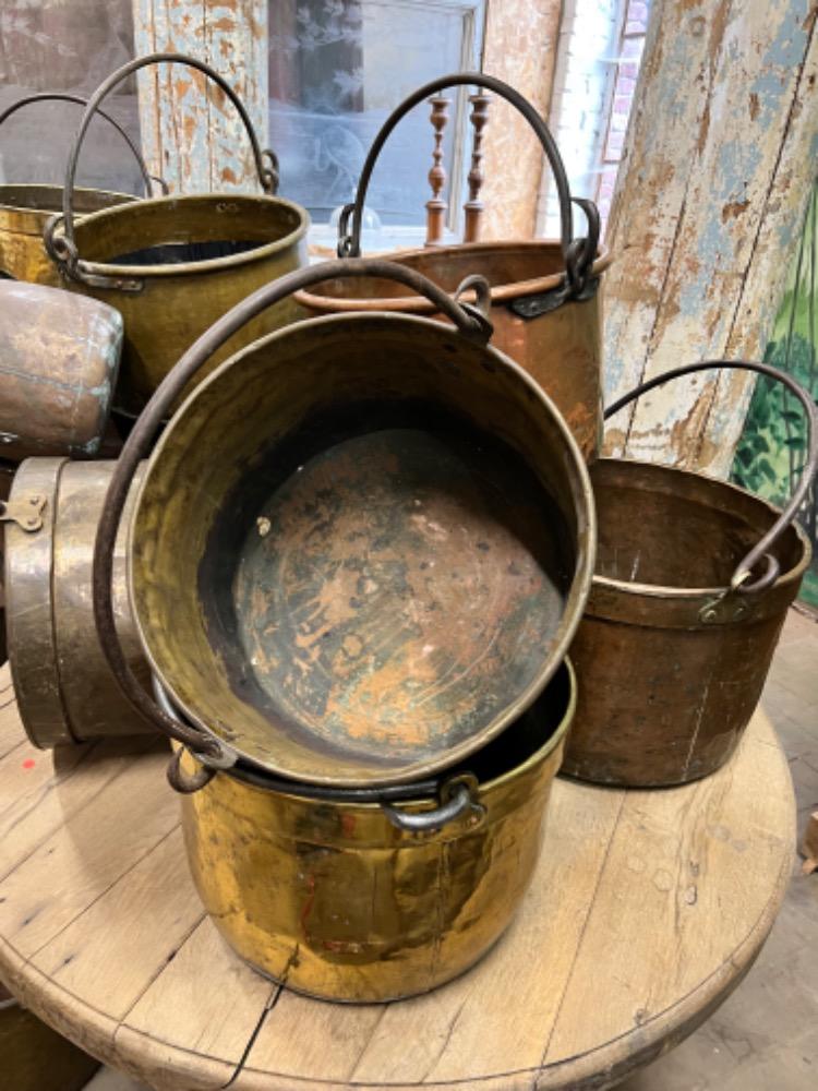 Copper cauldrons 19th century 
