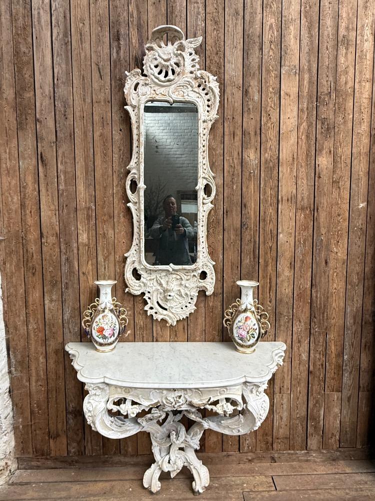 ITALIAN WALL MIRROR, LATE 19TH CENTURY