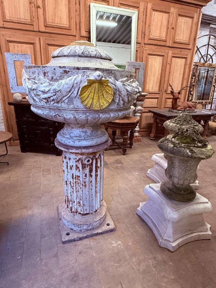 LARGE CAST IRON VASE, LATE 19TH CENTURY