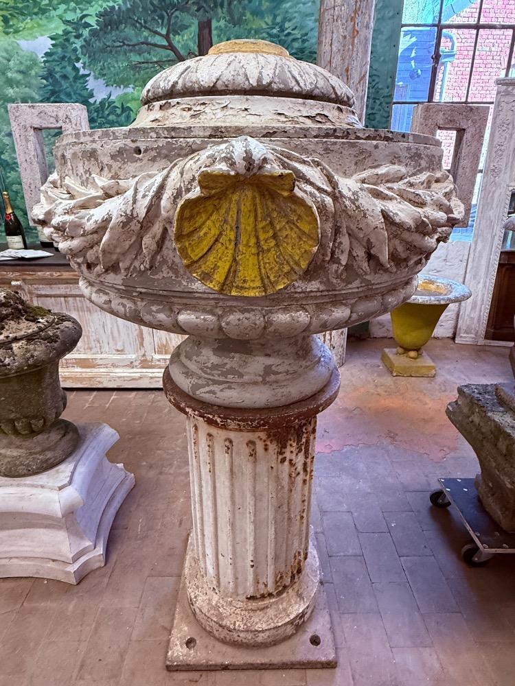 LARGE CAST IRON VASE, LATE 19TH CENTURY