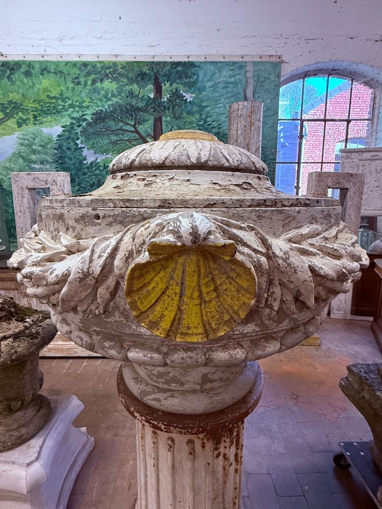 LARGE CAST IRON VASE, LATE 19TH CENTURY