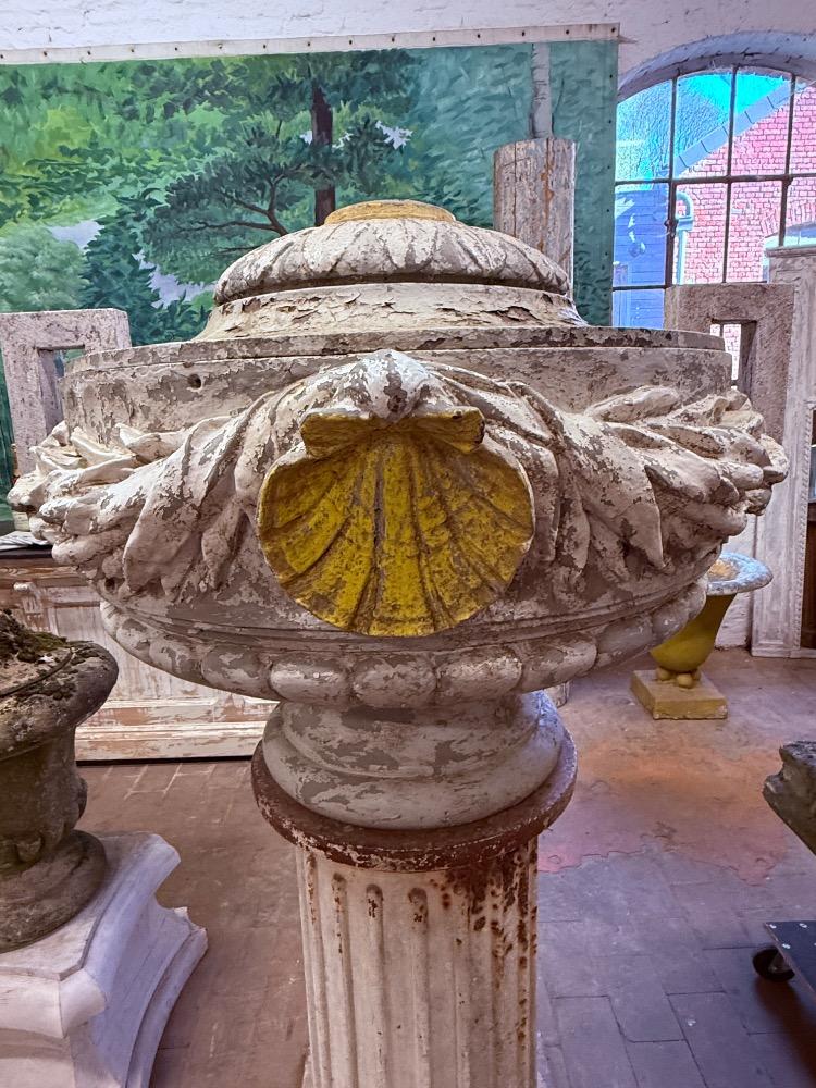 LARGE CAST IRON VASE, LATE 19TH CENTURY