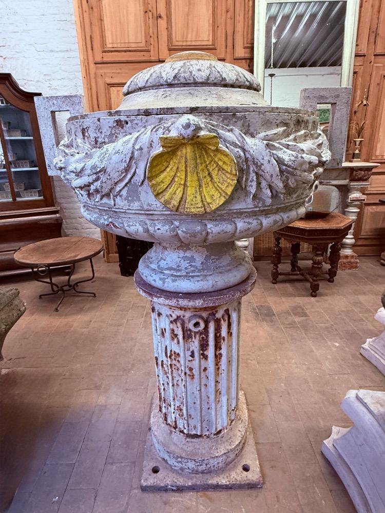 LARGE CAST IRON VASE, LATE 19TH CENTURY