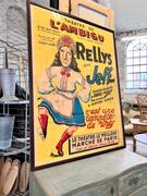 Large framed advertising poster for the Ambigu theater. Theater play 