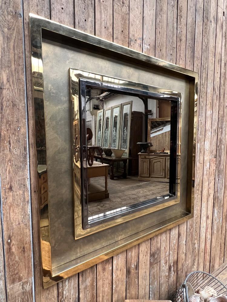 Large square mirror, late 20th century 