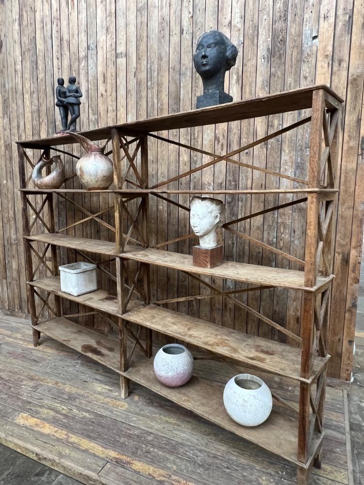 Large wooden shelf, mid 20th century 