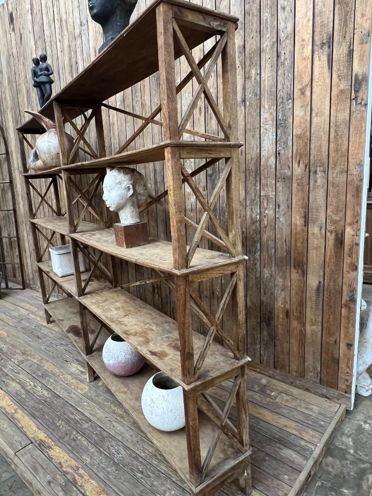 Large wooden shelf, mid 20th century 