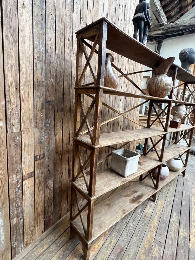 Large wooden shelf, mid 20th century 