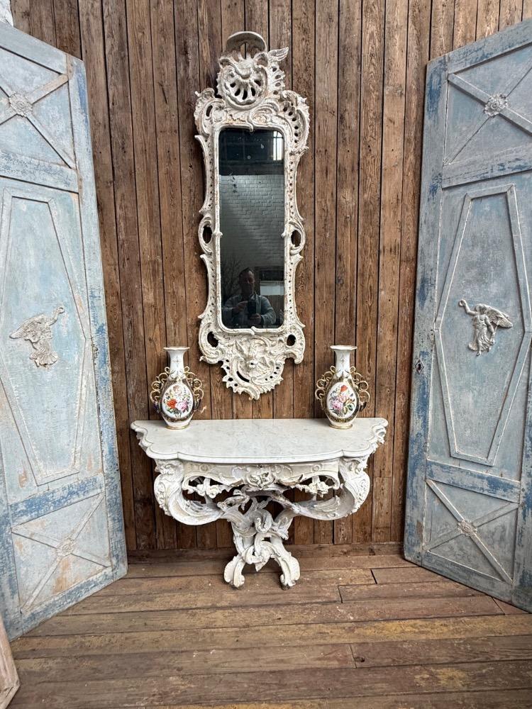 LOUIS XV STYLE CONSOLE, LATE 19TH CENTURY