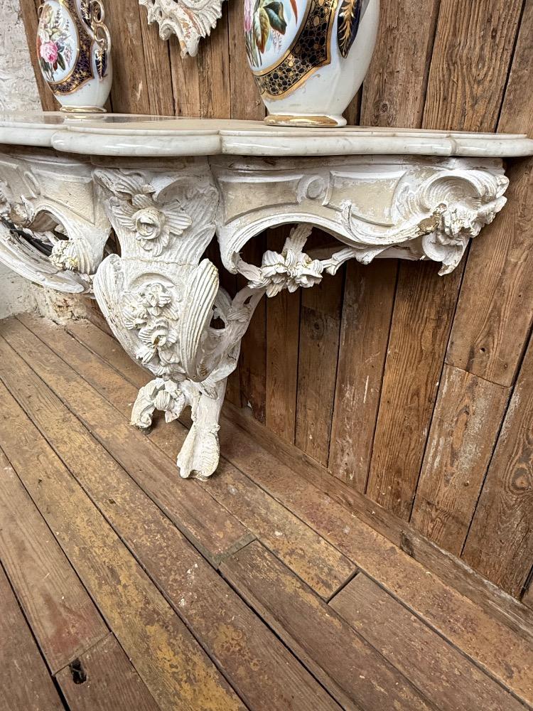 LOUIS XV STYLE CONSOLE, LATE 19TH CENTURY
