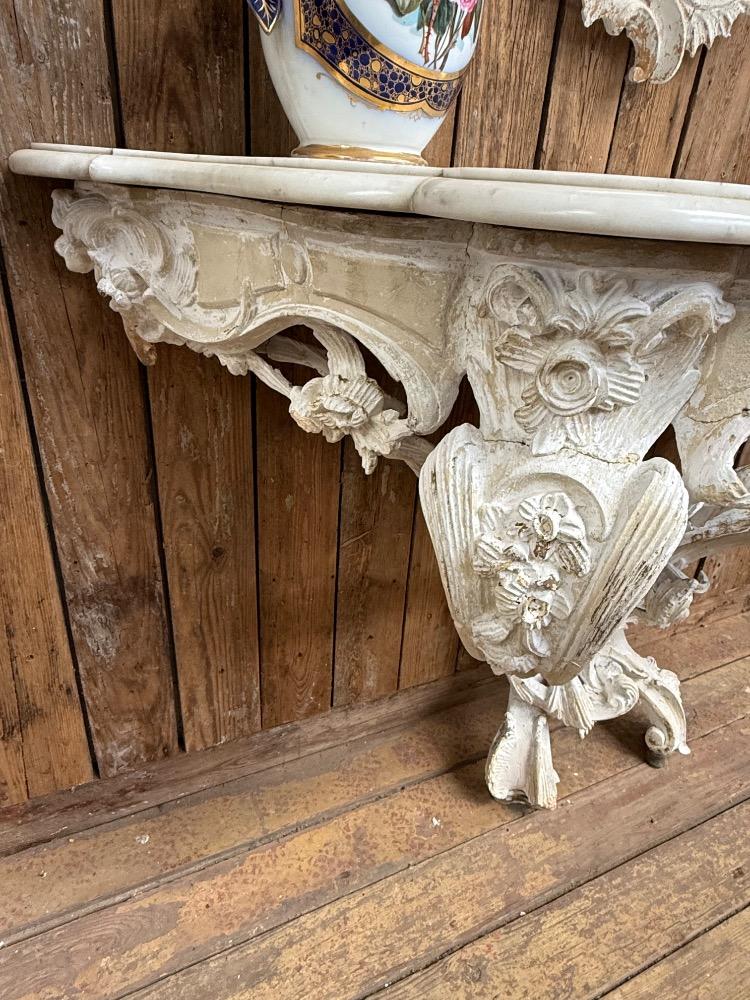 LOUIS XV STYLE CONSOLE, LATE 19TH CENTURY