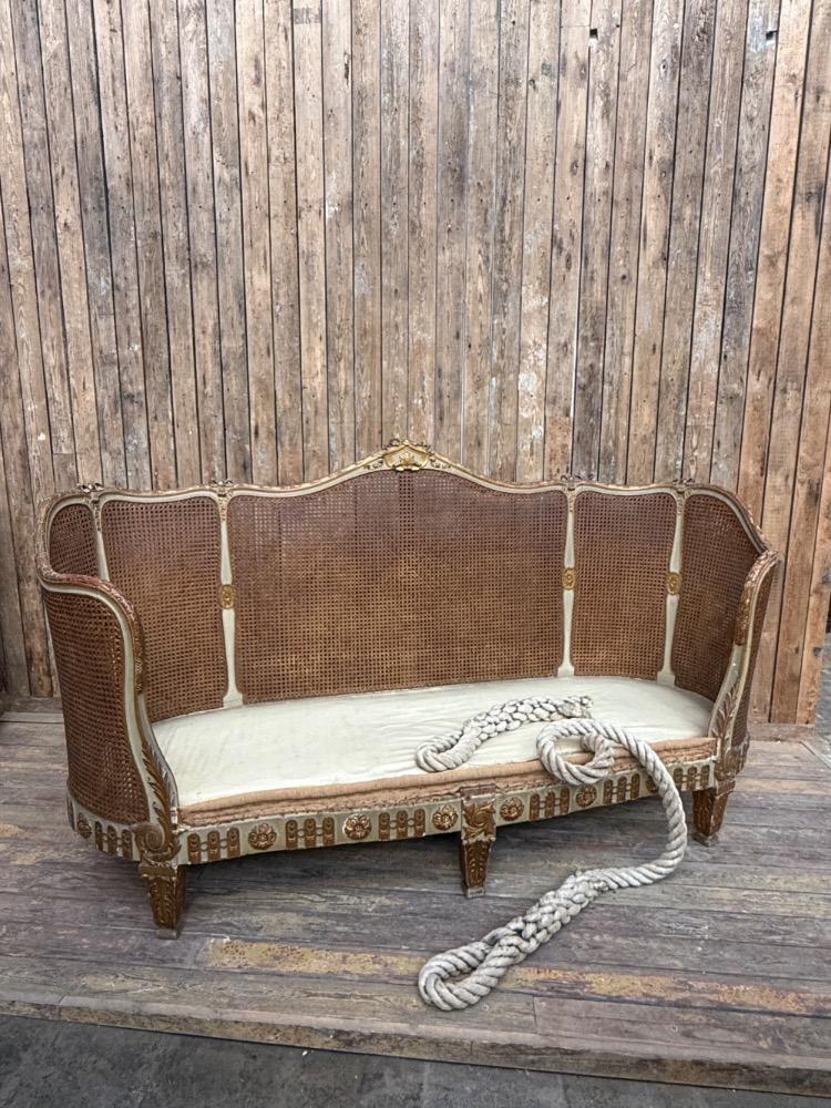 Louis XVI style alcove sofa, late 19th century 