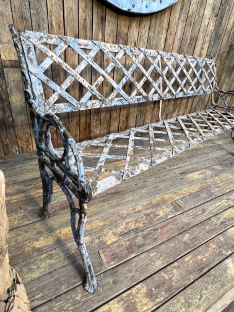 Metal and cast iron bench, early 20th century