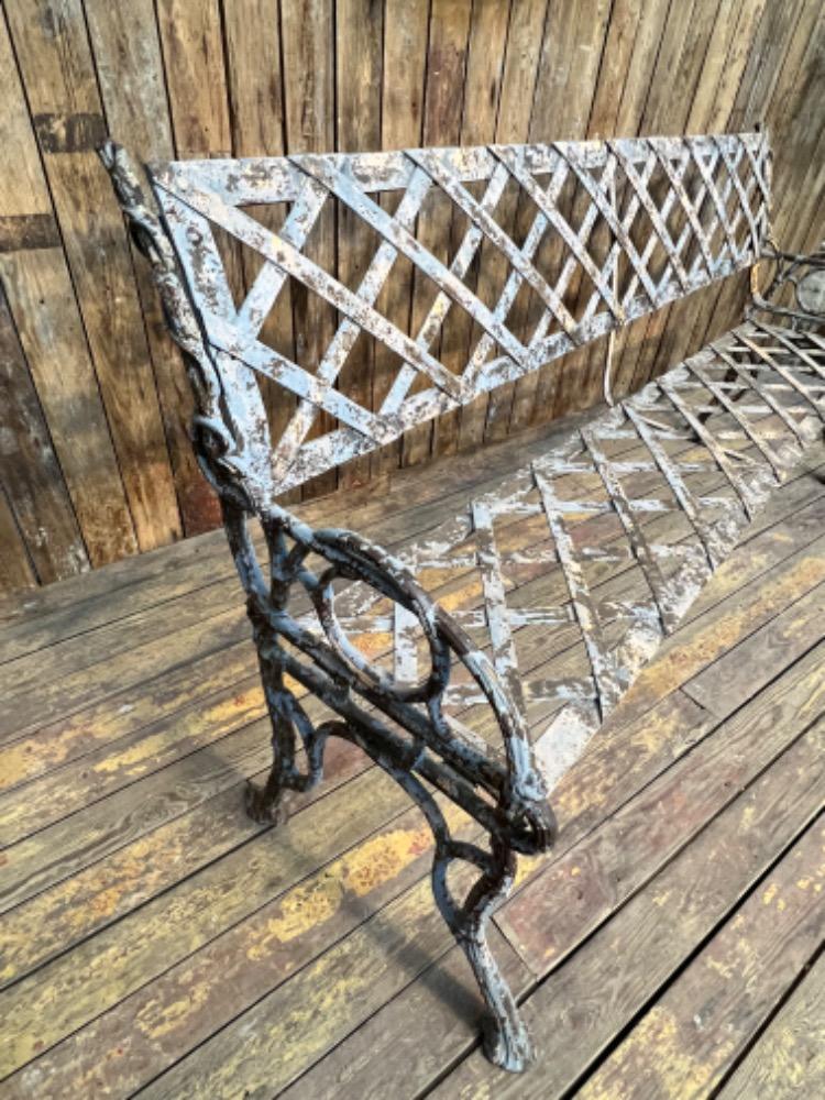 Metal and cast iron bench, early 20th century