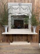 METAL AND TRAVERTINE CONSOLE, MID-20TH CENTURY