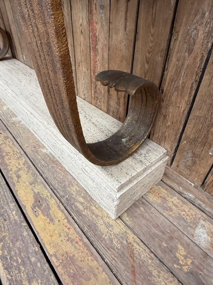 METAL AND TRAVERTINE CONSOLE, MID-20TH CENTURY