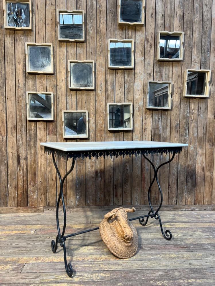 Metal store table, mid-20th century