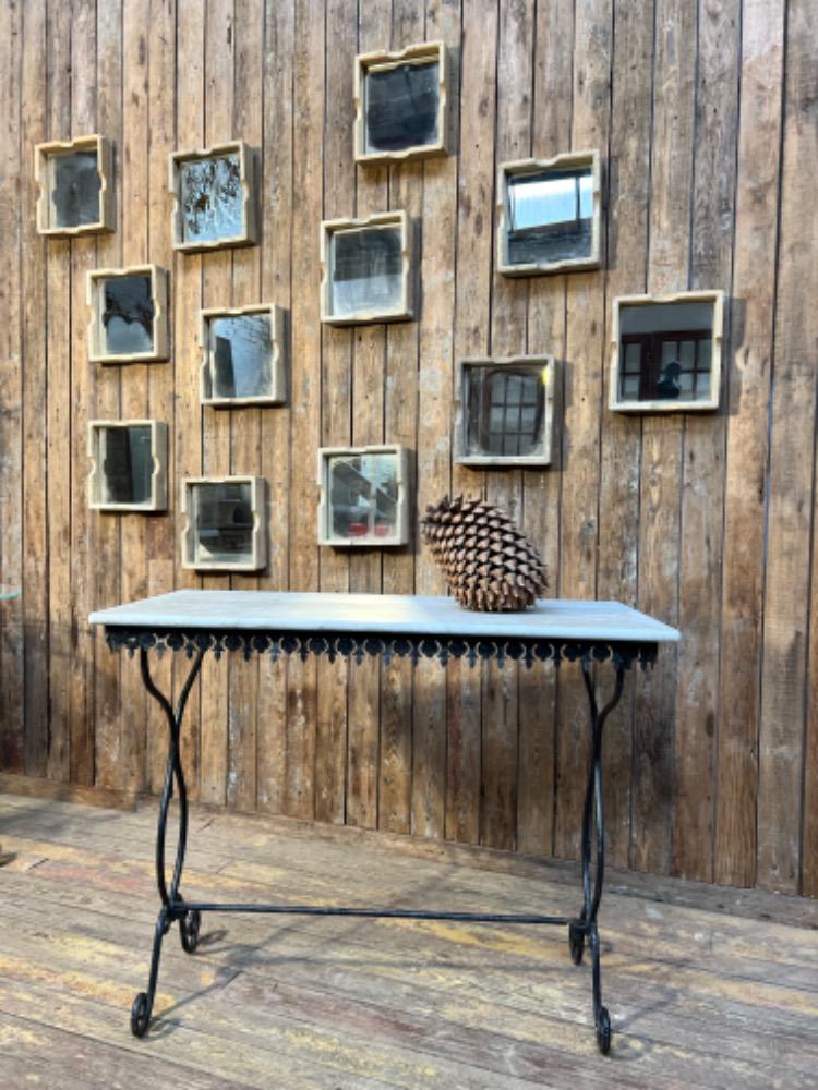 Metal store table, mid-20th century