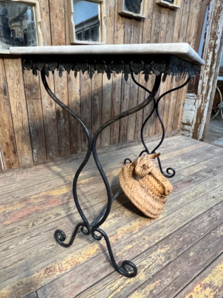 Metal store table, mid-20th century