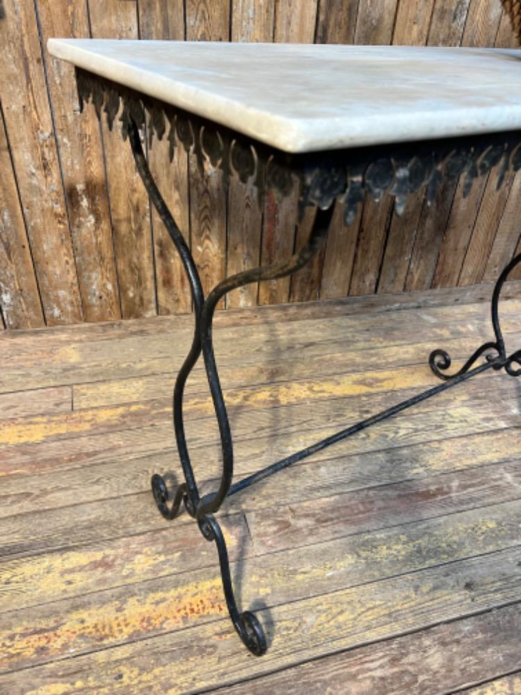 Metal store table, mid-20th century