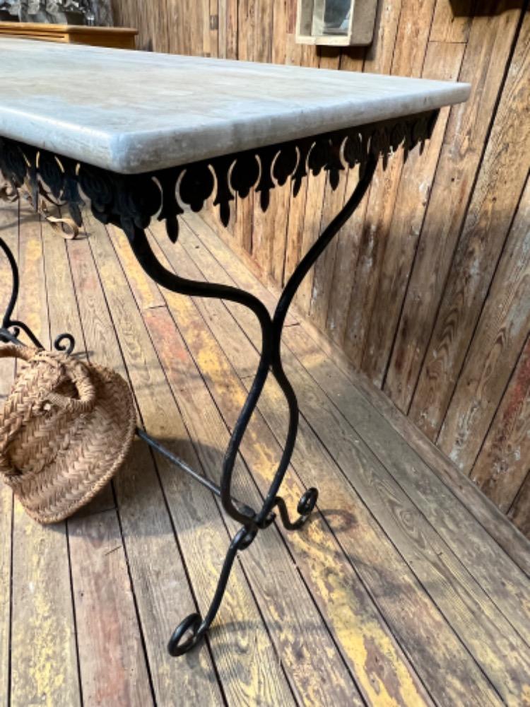 Metal store table, mid-20th century