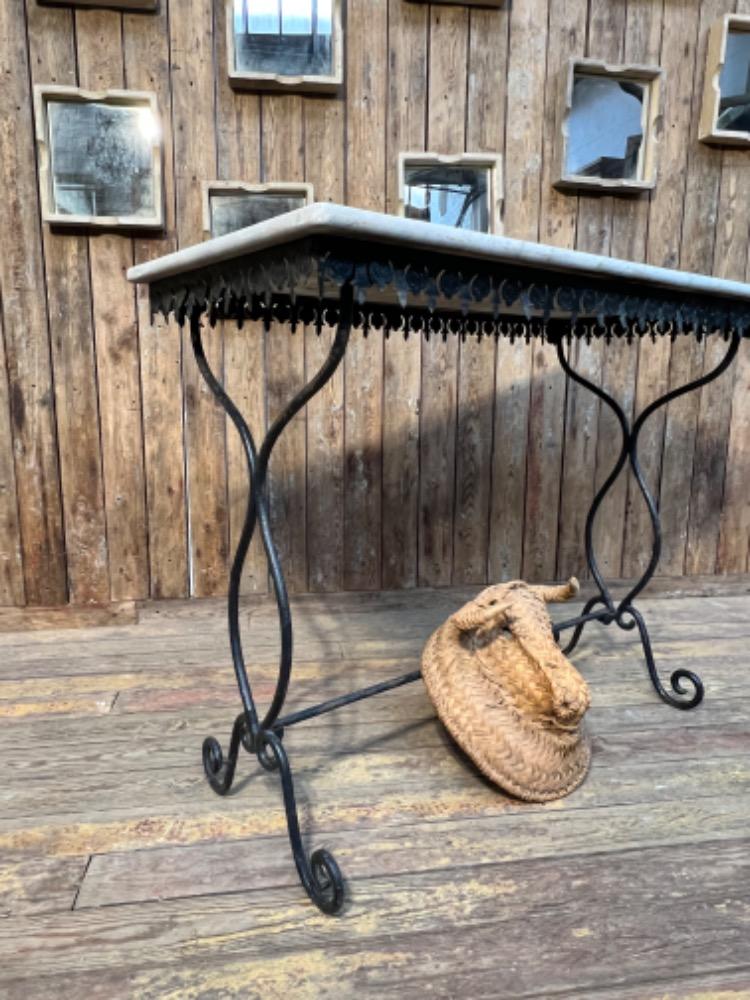 Metal store table, mid-20th century