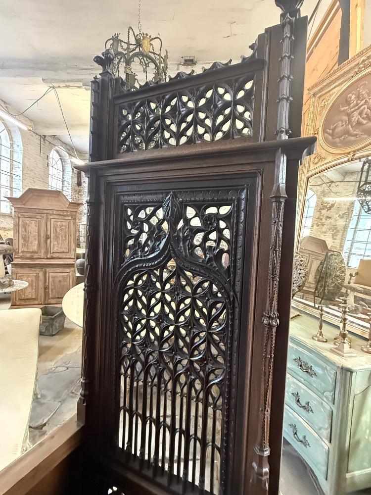 NEO-GOTHIC CATHEDRA CHAIR, LATE 19th CENTURY