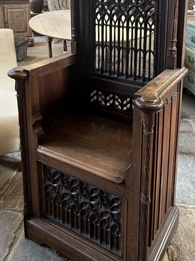 NEO-GOTHIC CATHEDRA CHAIR, LATE 19th CENTURY