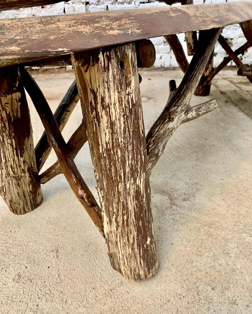 Wooden garden bench, mid-20th century 