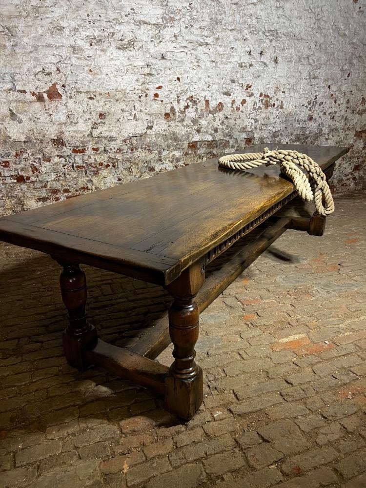 Oak community table, mid-20th century 
