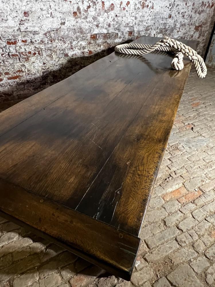 Oak community table, mid-20th century 