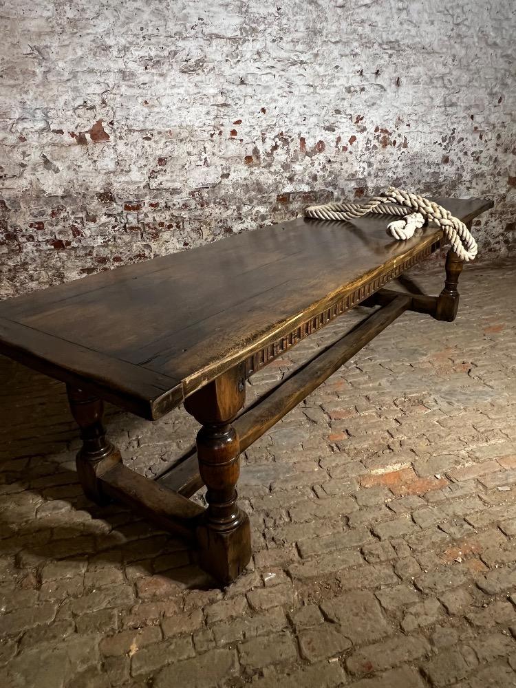 Oak community table, mid-20th century 