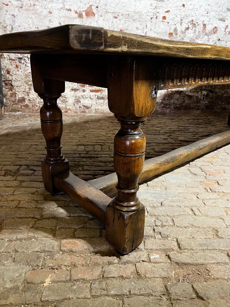 Oak community table, mid-20th century 